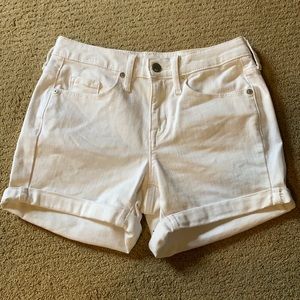 White denim shorts